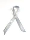 Eid Ribbon - Gray Eid Ribbon with Silver Text