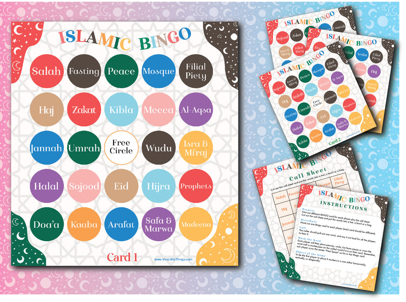 Free Islamic Bingo Islamic printable Muslims printable sheet