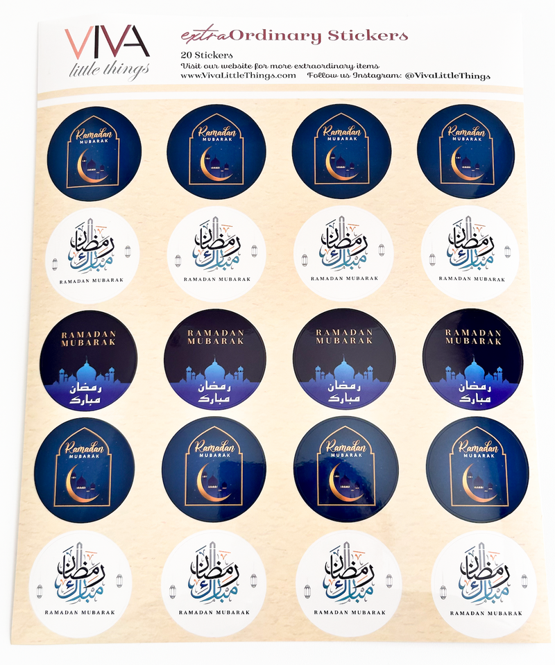 Ramadan Stickers 100 Circle 1.5 inches Stickers