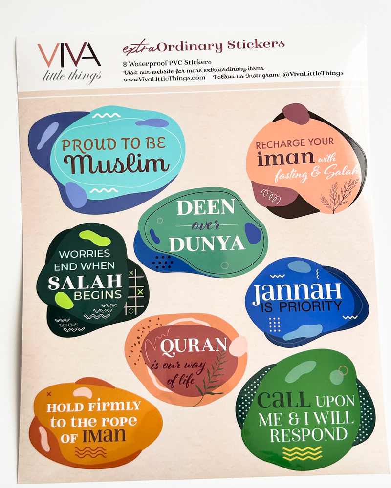 Islamic Waterproof PVC Stickers - 20 Stickers