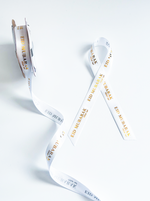 Eid Ribbon - White Eid Ribbon with Golden Text